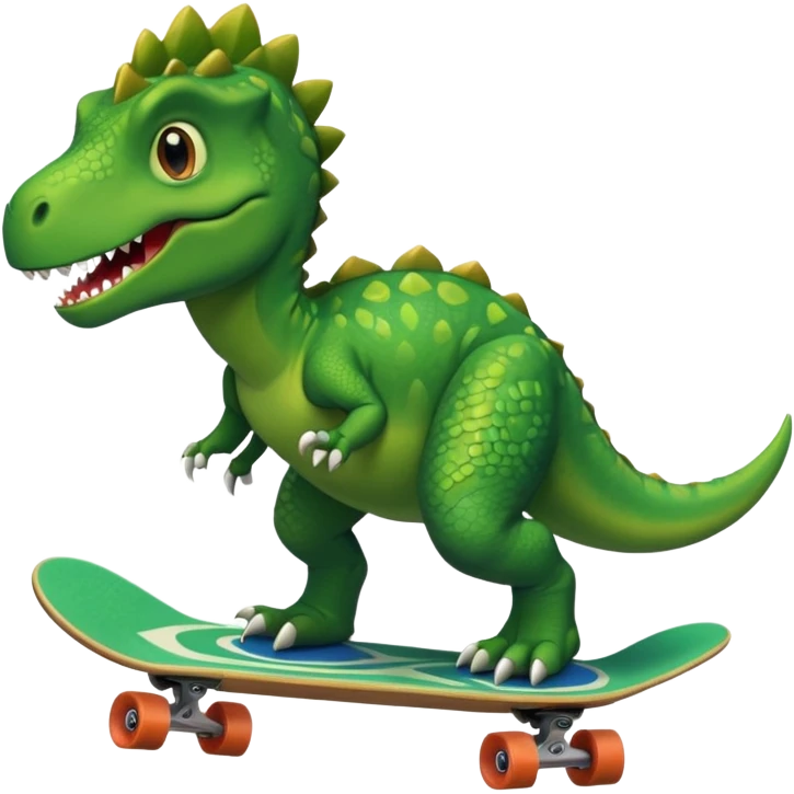 Dinosaur riding a skateboard  emoji