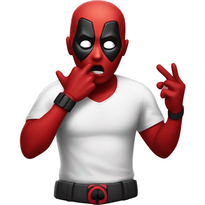 dead pool shocked, and hands on mouth like in movies emoji