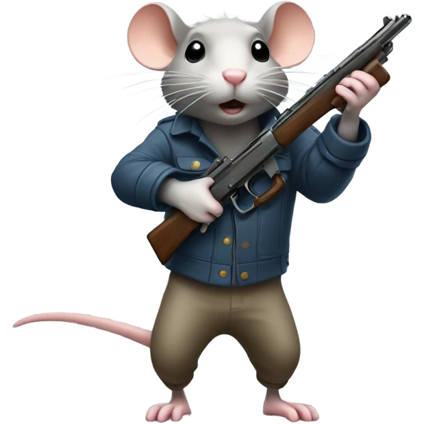 Rat shooting a gun emoji