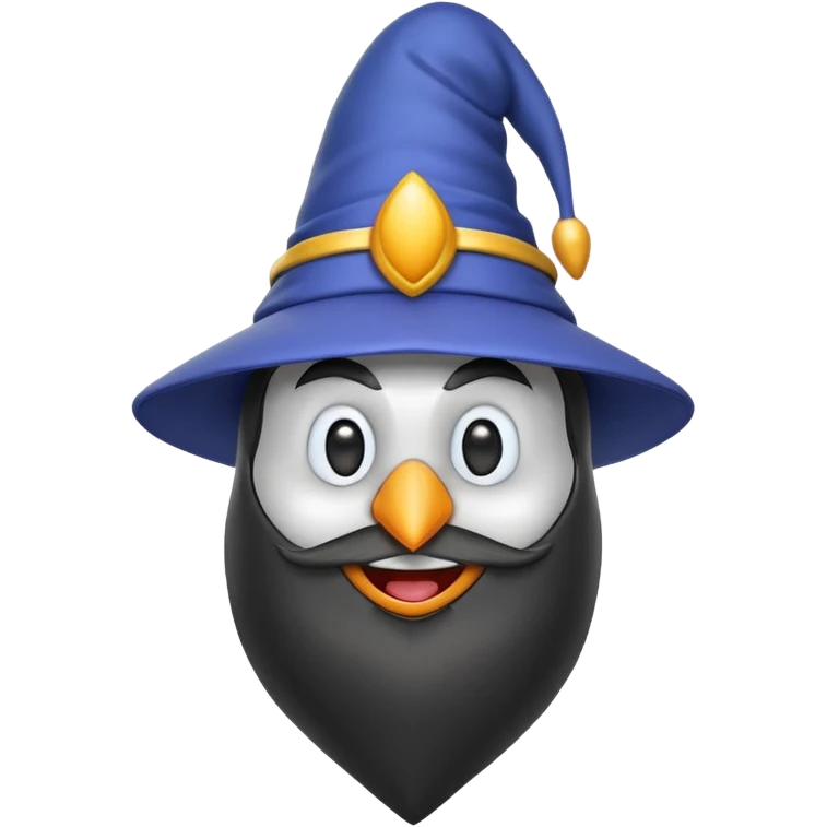 penguin wizard in the style of a 3d emoji emoji