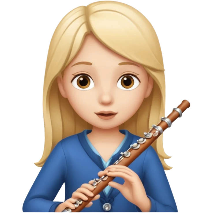 girl kid plays flute emoji