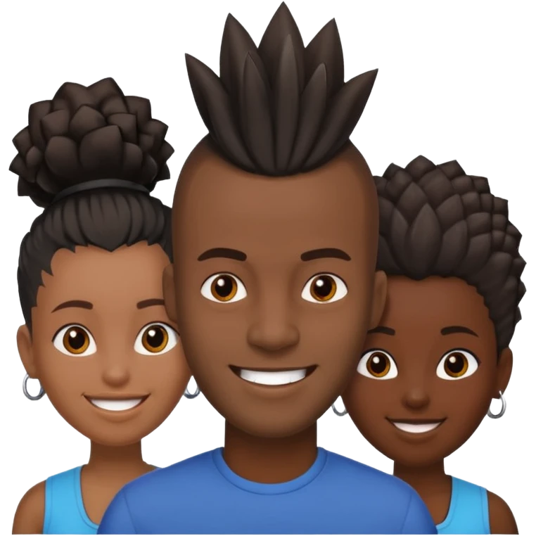 Black man with  Mohawk with black women  emoji
