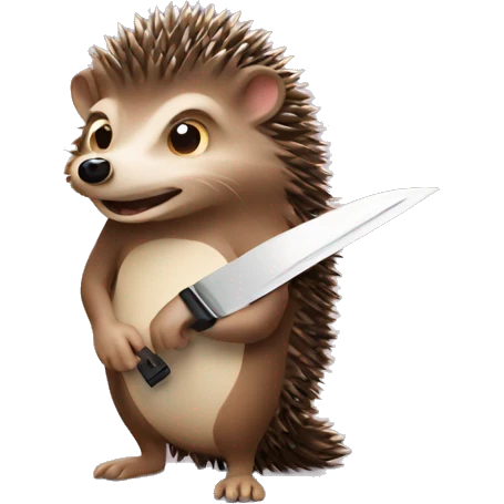 hedgehog with a knife emoji