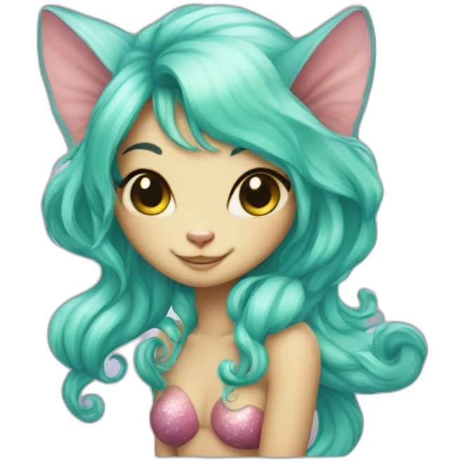 Fairy cat mermaid emoji