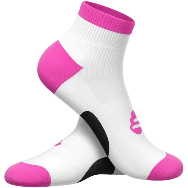 Pilates grip sock white pink  emoji