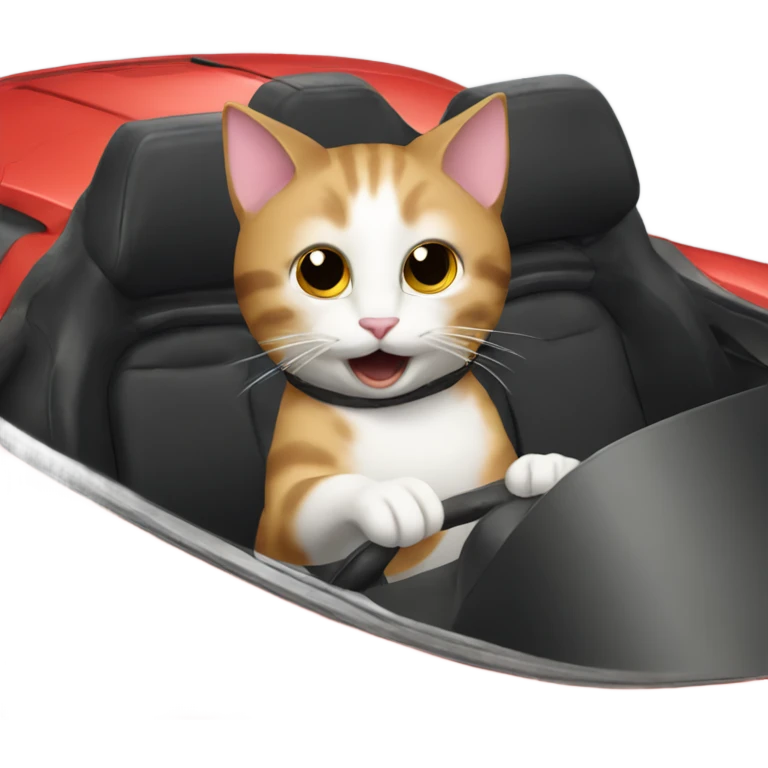 Cat driving a corvette  emoji