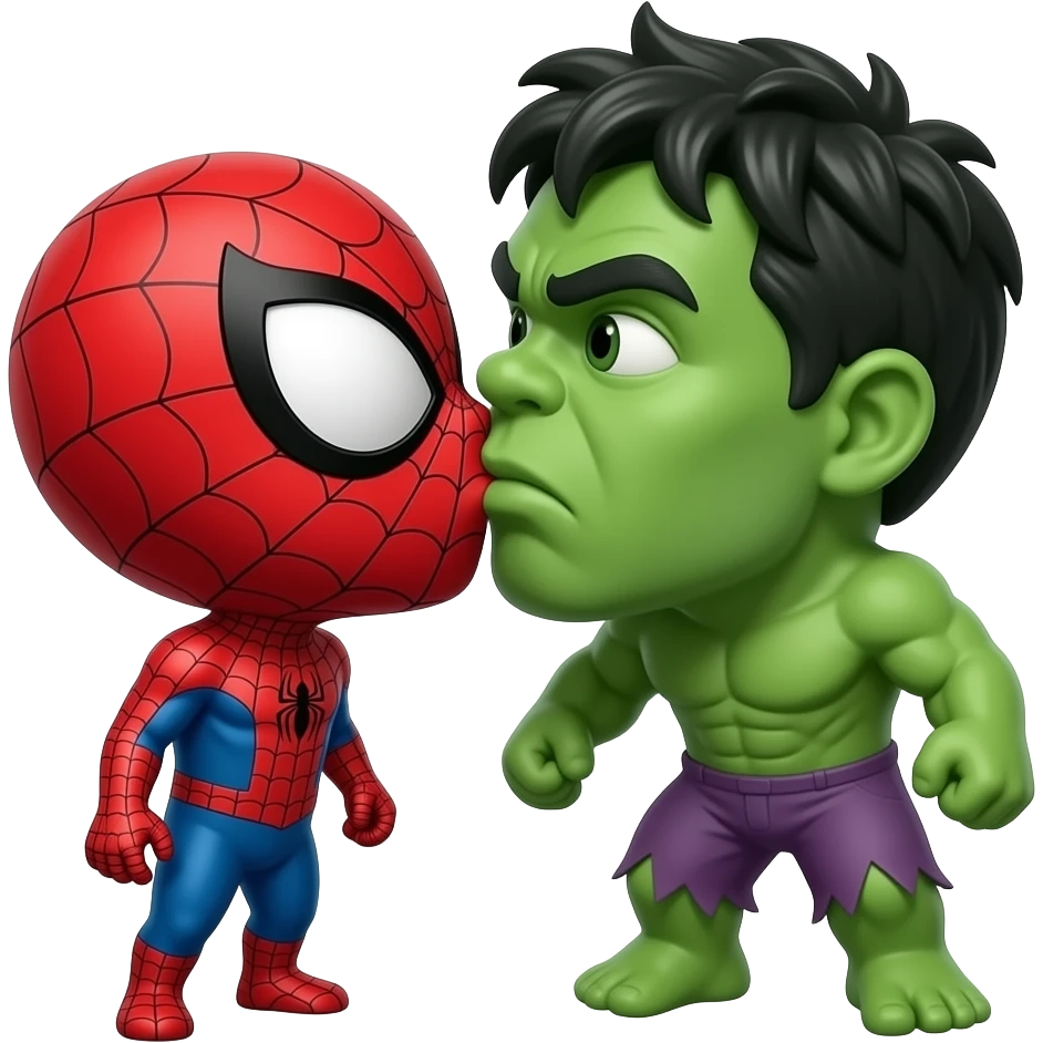 Spider man and hulk   kiss kiss creepy emoji