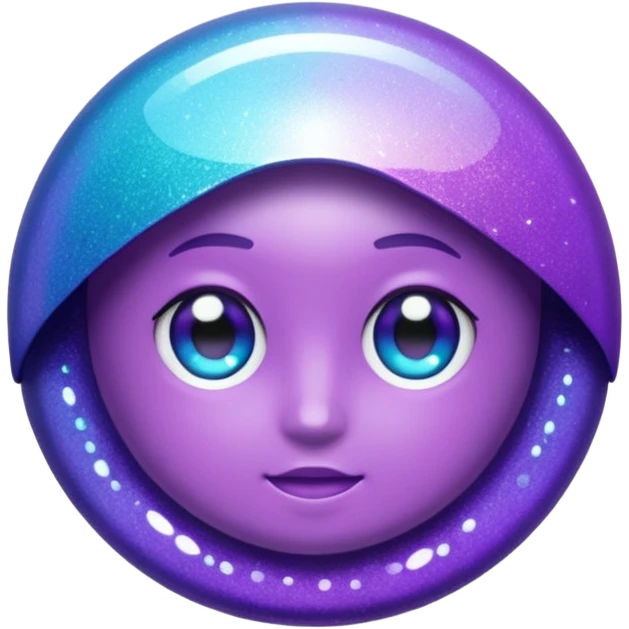 Glitter Purple and Cian add emoji