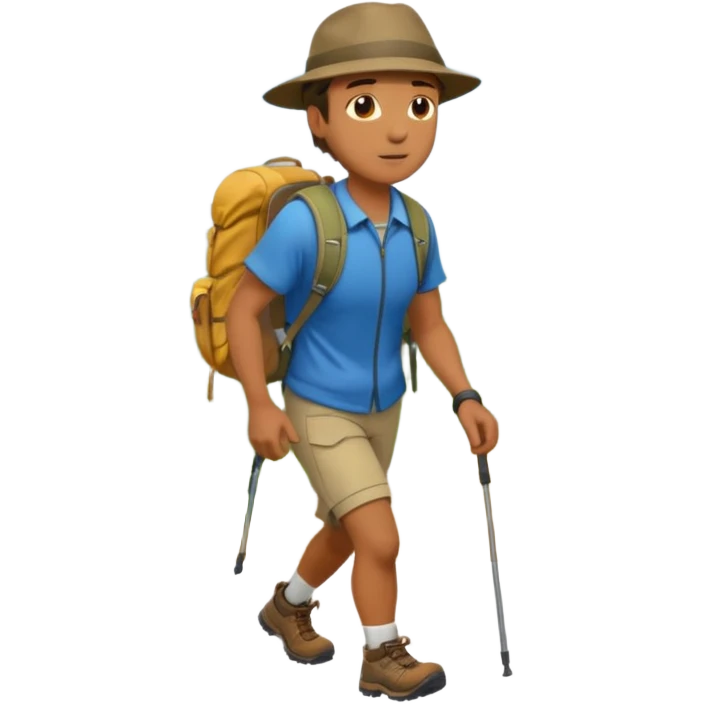 memoji face iphone: men, a solo hiker emoji