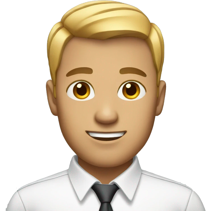 A man with short hair wearing a professional shirt. emoji