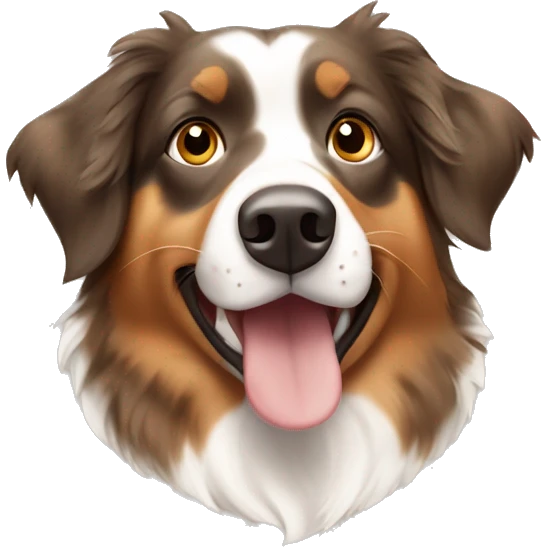 tan brown and white spotted Australian shepherd  emoji