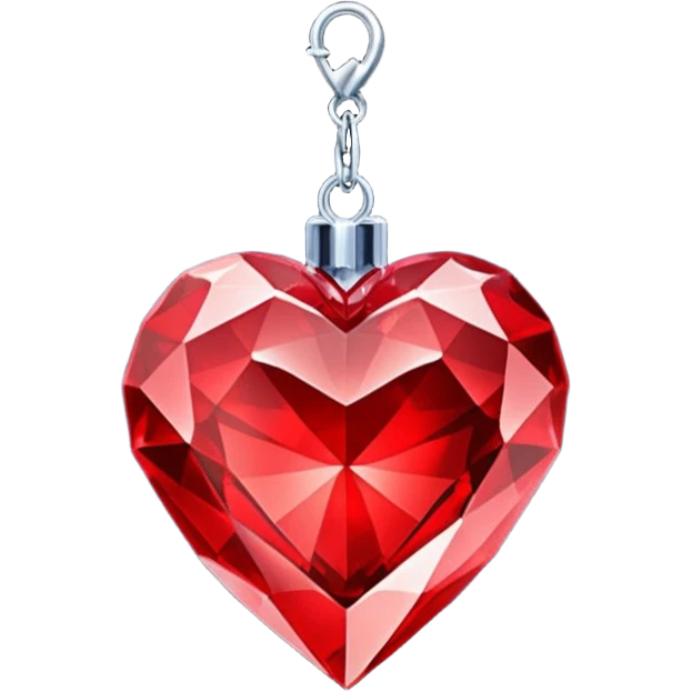 Hanging red crystal heart emoji