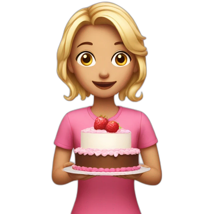 girl with cake emoji