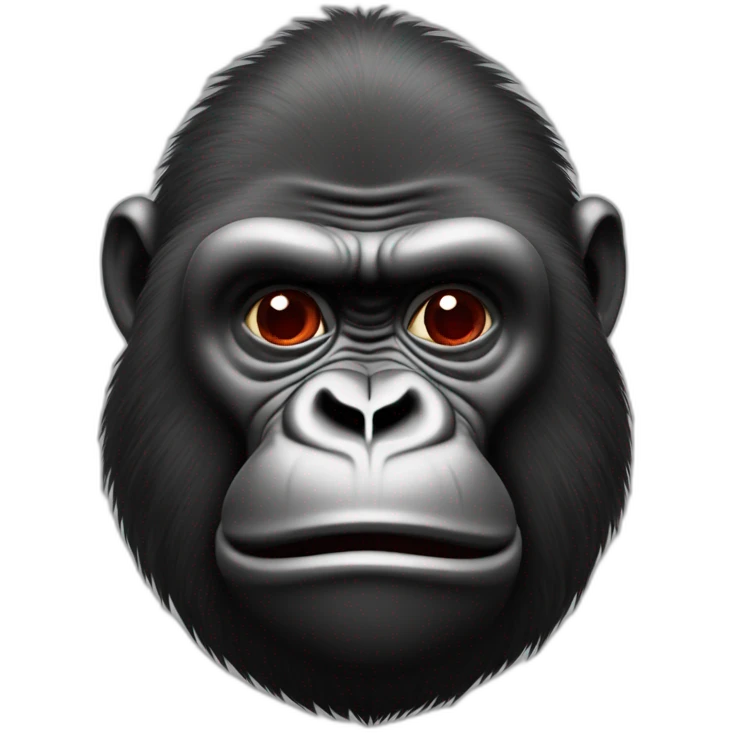 Tête de gorille réaliste de couleur rouge  emoji
