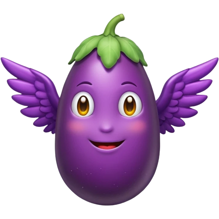 eggplant with wings emoji