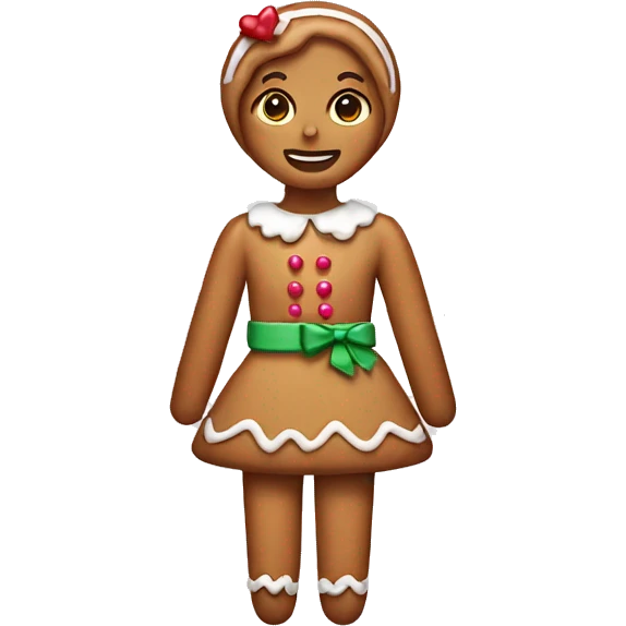 Gingerbread girl with a bow emoji