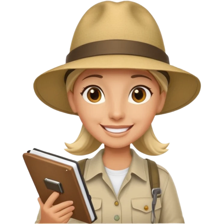 island tour guide with a notebook  emoji