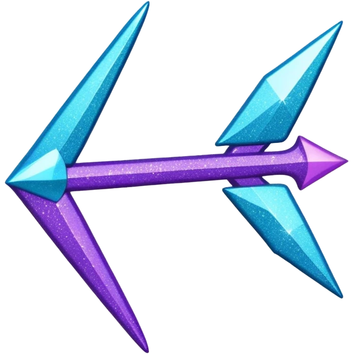 Glitter Roxo e Ciano Flecha emoji