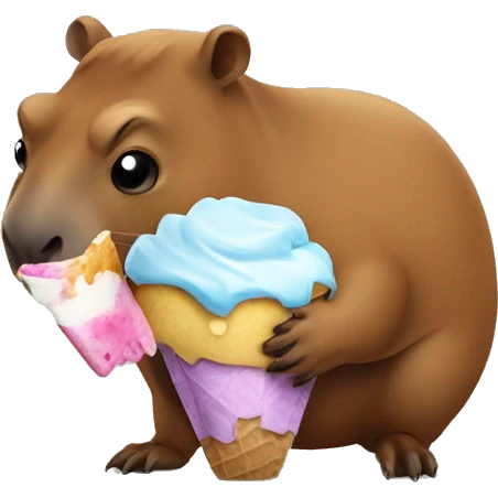 Un capibara comiendo un helado  emoji