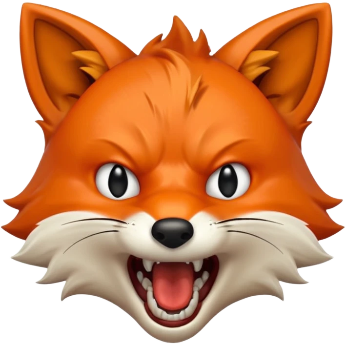 Angry Fox mouth open, scary teeth emoji