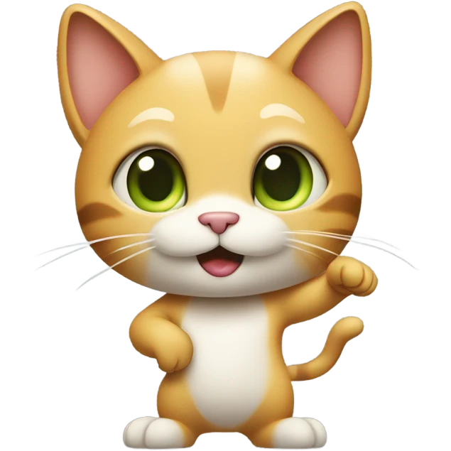 Cat flipping off the screen emoji