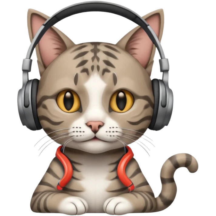 cat in headphones with a blunt in his hand  emoji
