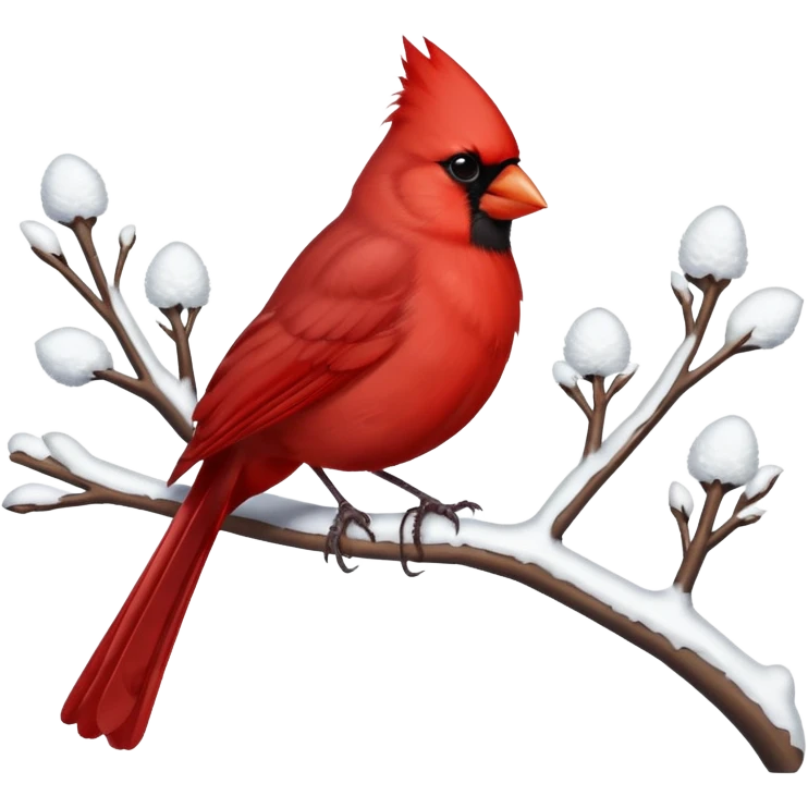 cardinal on snowy branch emoji