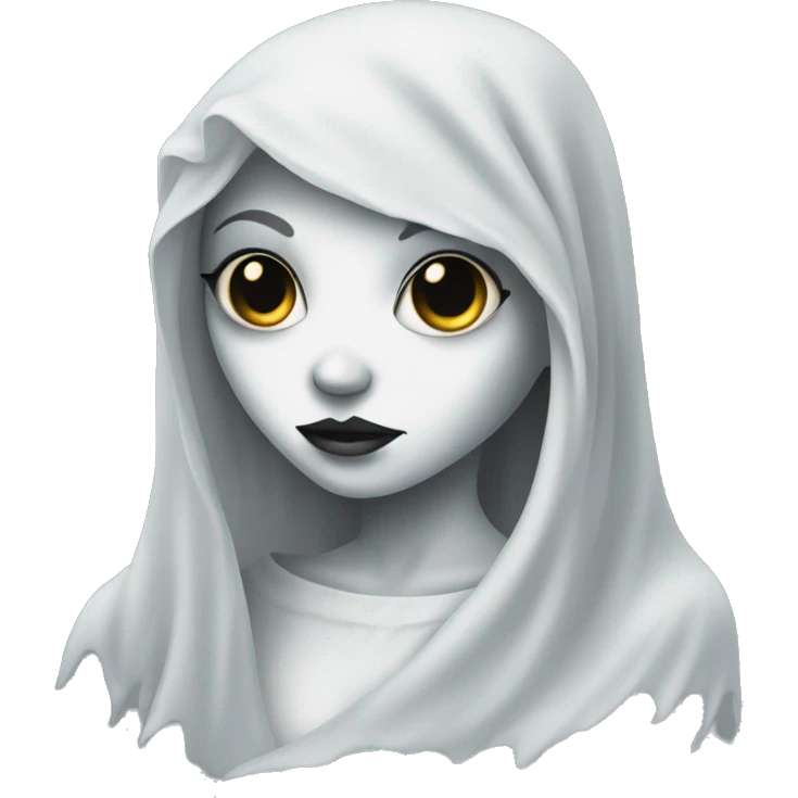 Ghost girl with a tattoo on the sheet  emoji