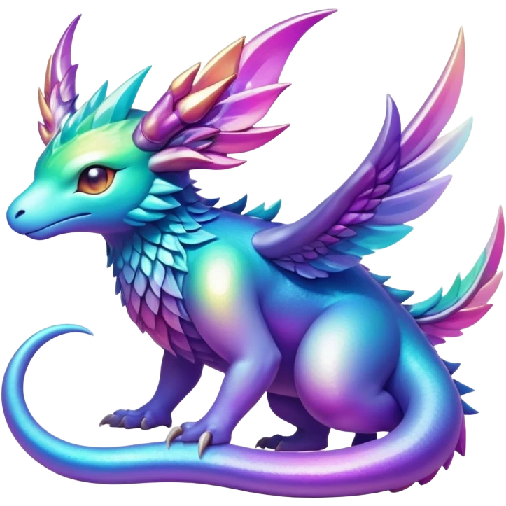 Epic divine legendary complex detailed iridescent gradients aesthetic-Fakémon-creature-scenery emoji