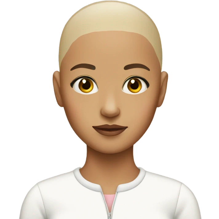 girl bald with no sourcils emoji