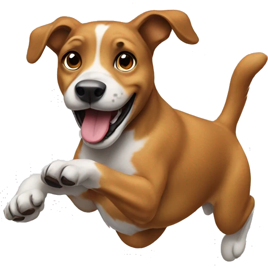 Dog jumping emoji