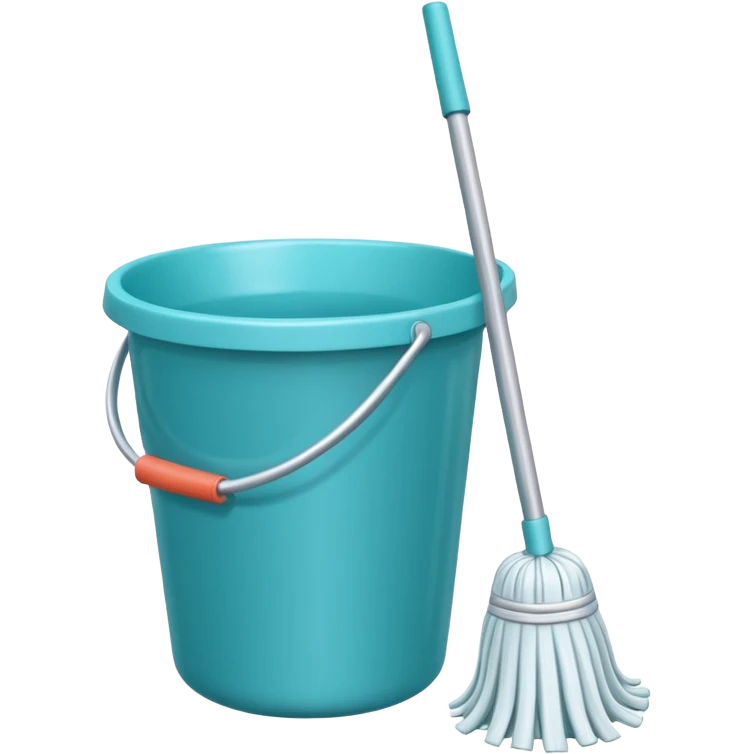 mop and turquoise bucket emoji