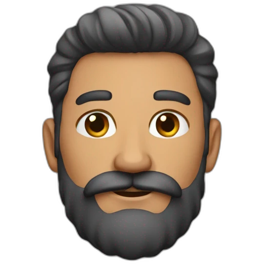 Hombre con barba y calvo emoji