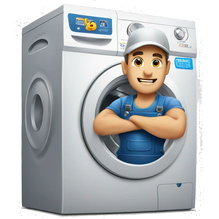 beautiful strong washing machine repair men emoji