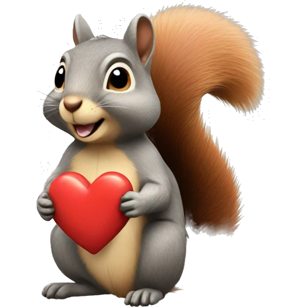 squirrel with heart emoji