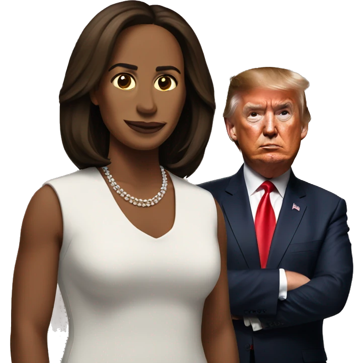 trump standing behind kamala  emoji