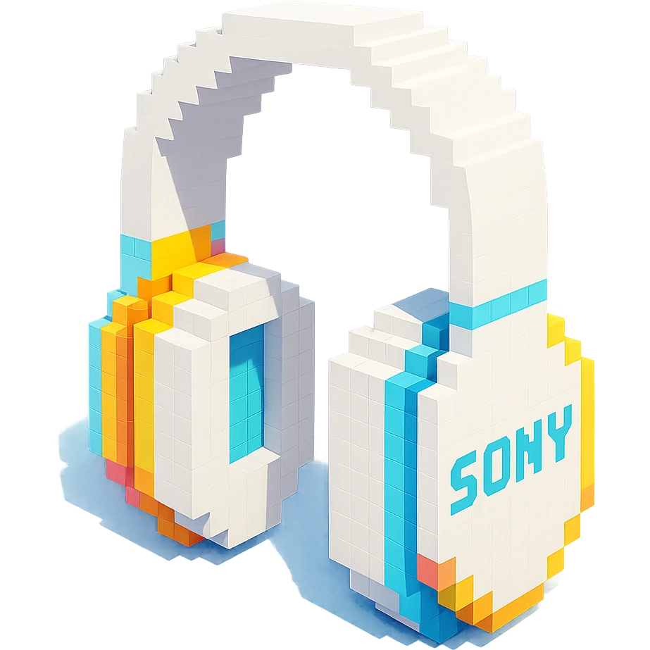 full-size white Sony headphones emoji
