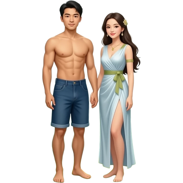 Chinese adam and eve in the garden of eveen emoji