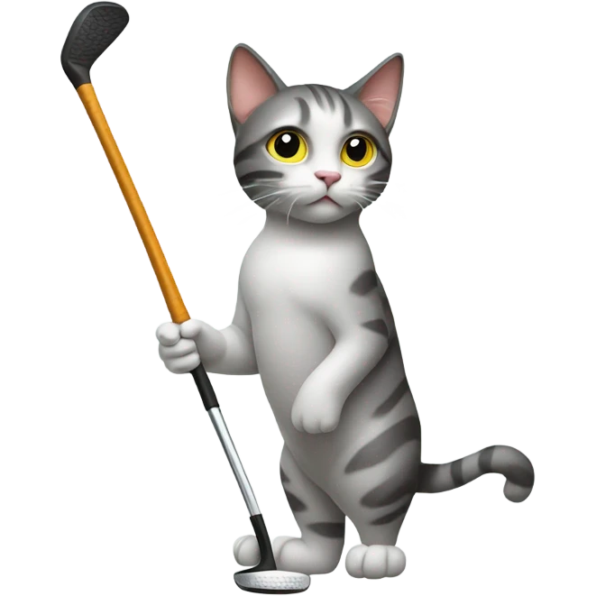 Cat with a golf club emoji