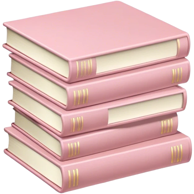 Stack of pale pink books emoji