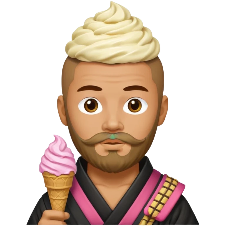 SAMURAI WITH EAT ICE CREAM BEARD GAY emoji
