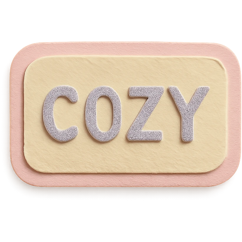 soft pastel cozy reminder label with subtle border, paper craft style, with a pink border emoji