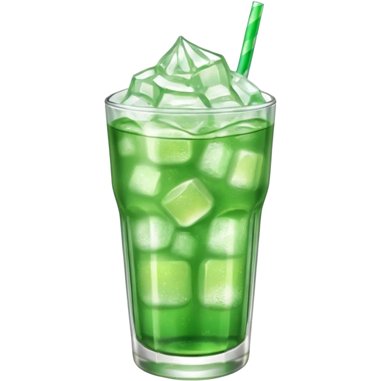 Japanese cream soda green on a glass with ice emoji