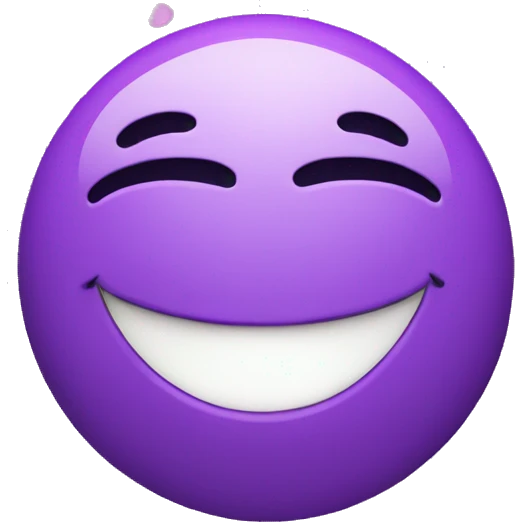 Smiley surrounded by purple hearts emoji