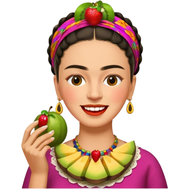 Frida Kahlo eats emoji