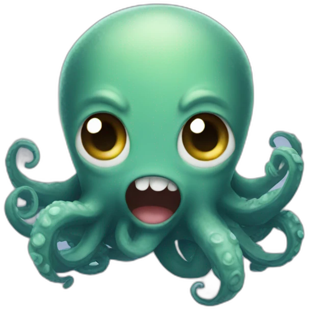 a cute kraken cute face lost emoji