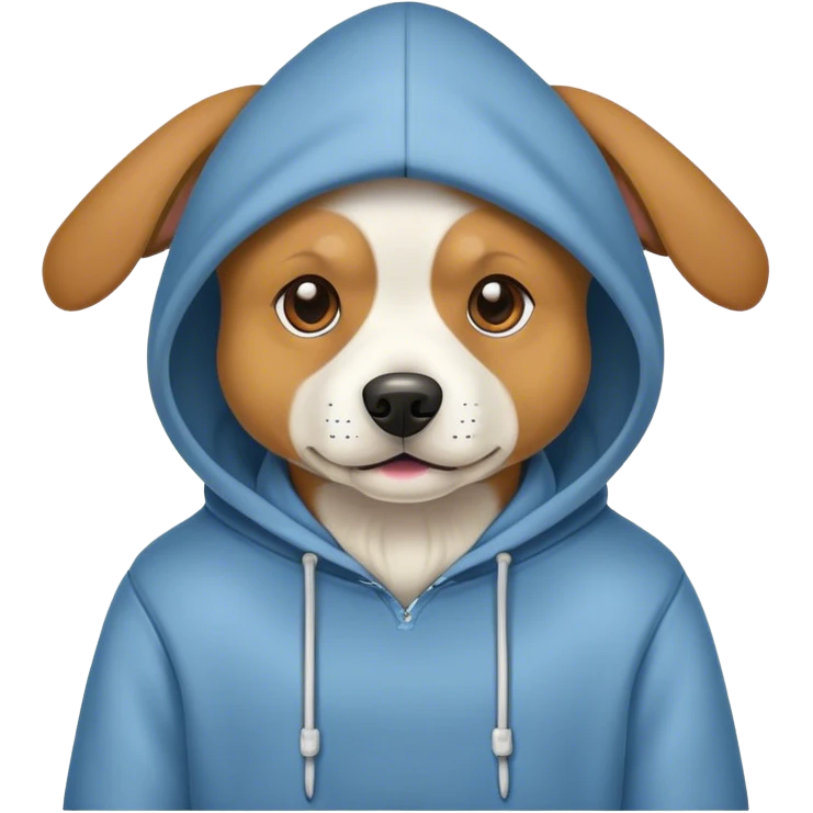 Dog wearing hoodie emoji