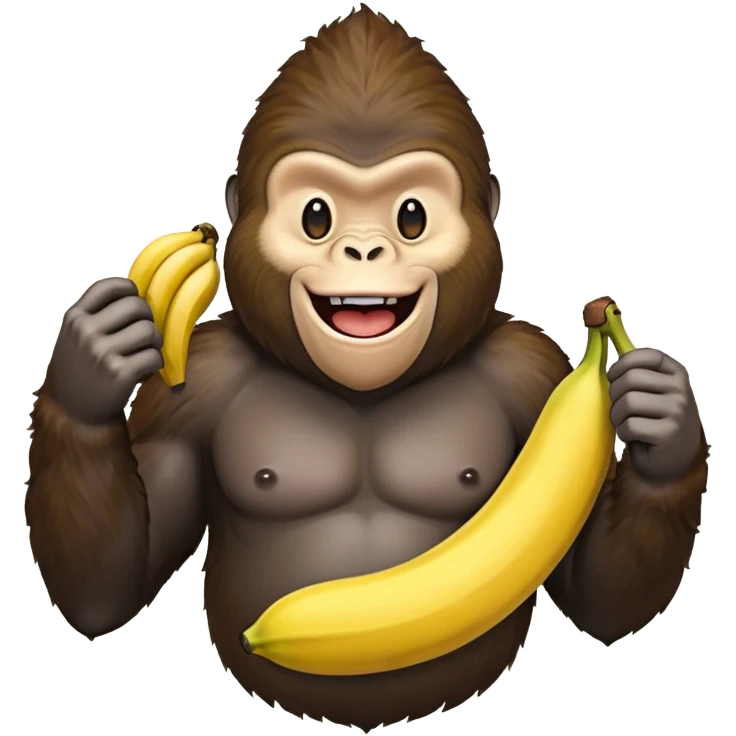 Gorilla holding a banana  emoji