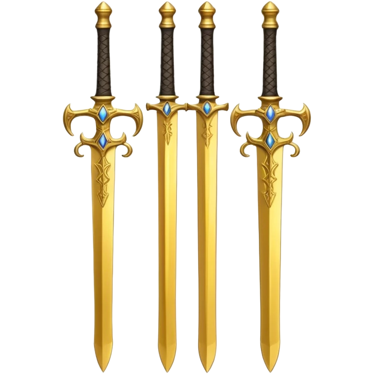 Two Golden royal swords with gold blades and gold handel emoji