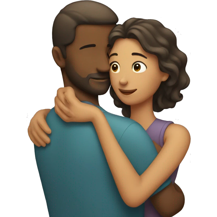 Man embracing a woman  emoji